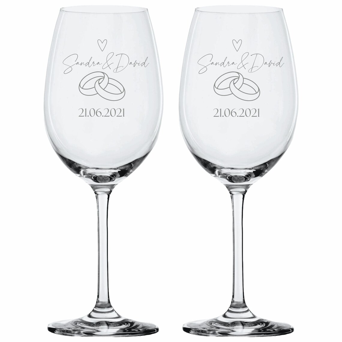 Wedding Wine Glass Set by Leonardo Engraving With Wedding Etsy UK