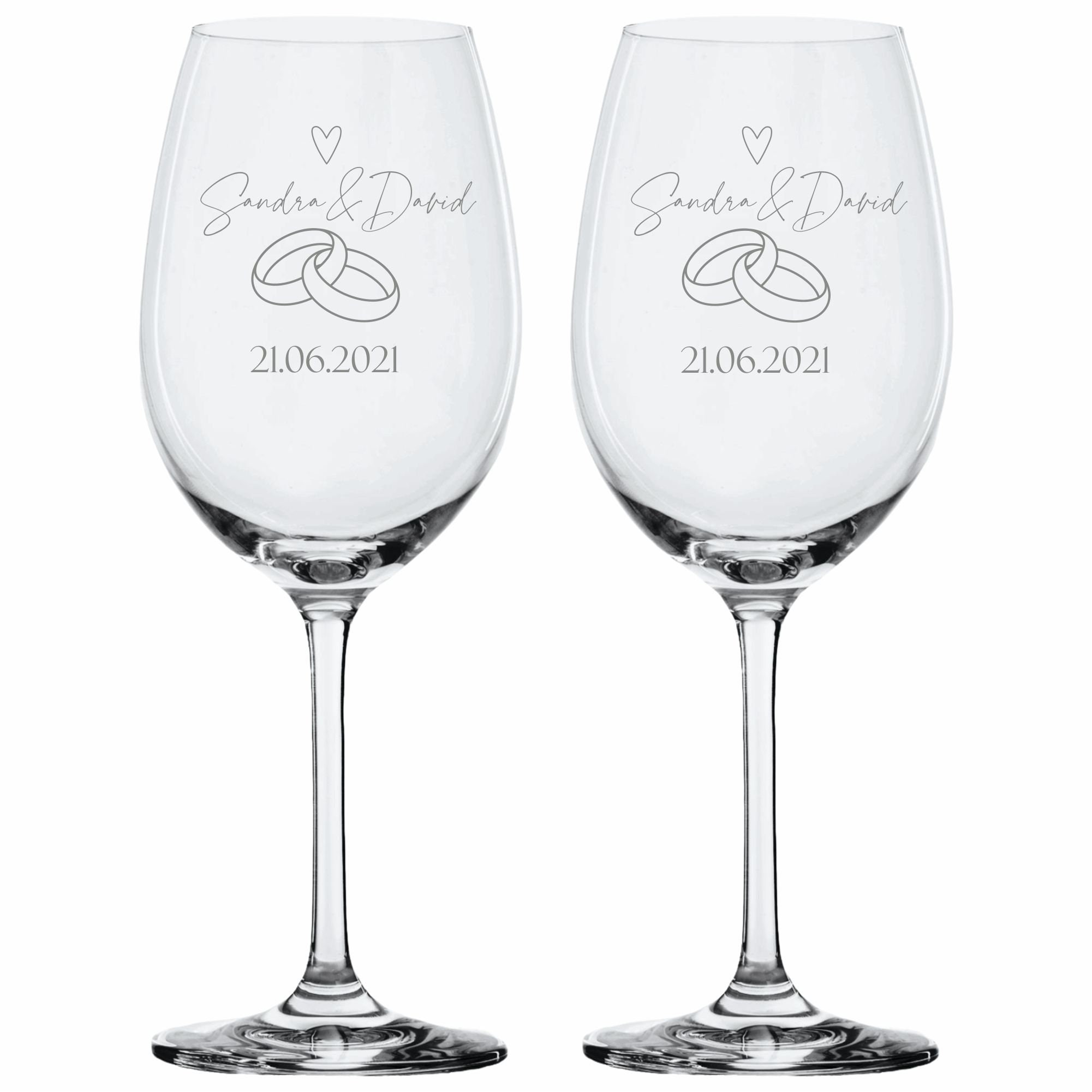 Copa Vino Leonardo Grabada 'Trauzeugge' - Cristal Teqton, 460 Ml, Apta Lavavajillas, Regalo Para Amantes Del Vino