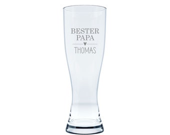 Wheat beer glass Leonardo - best dad with desired text