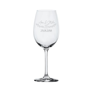 Wine glass Leonardo - engraving with your own personal text and shrubs