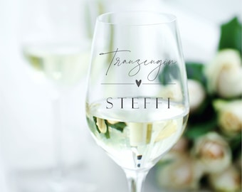 Weinglas Leonardo Trauzeugin mit Wunschnamen Glasgravur