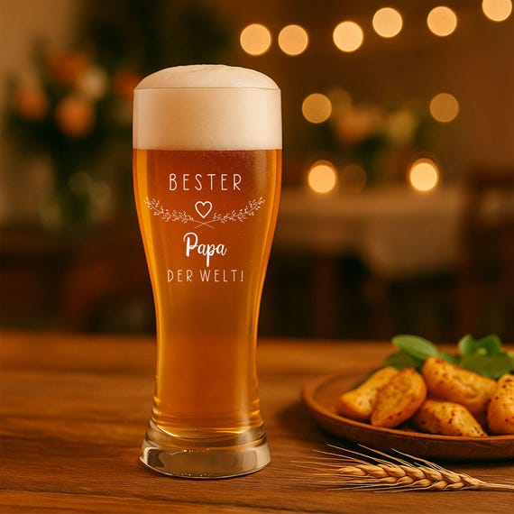 Leonardo Weizenbierglas mit Gravur – Bester Papa, Opa, Onkel, Patenonkel, Chef, Freund, Schwiegerpapa der Welt – Geschenk zum Vatertag, Mann