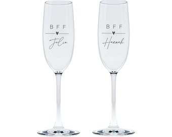 Champagne glass set by Leonardo - engraving BFF with your very personal desired text for best friends