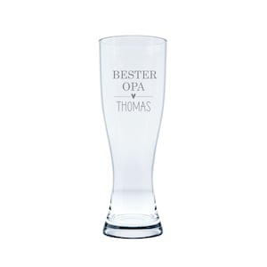 Wheat beer glass Leonardo - best grandpa with desired text