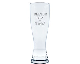 Weizenbierglas Leonardo - bester Opa mit Wunschtext