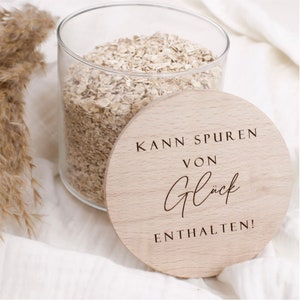 Vorratsglas 880ml mit Holzdeckel Kann Spuren von Glück enthalten Bild 3