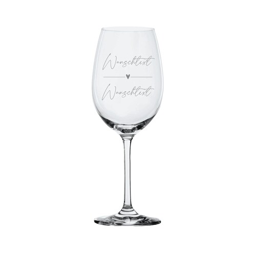 Wine glass Leonardo - engraving with your own personal text and heart