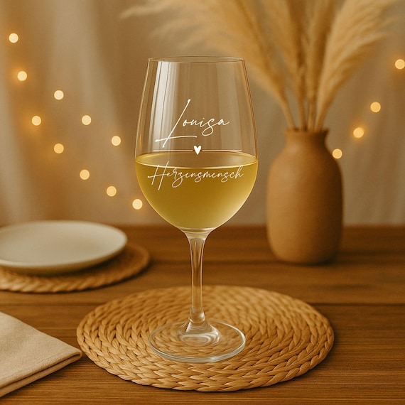Wine Glass Leonardo - Engraving With Your Personal Text and Heart - Etsy