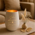 White/gold tealight holder - It's wonderful that you exist, with custom text/engraving