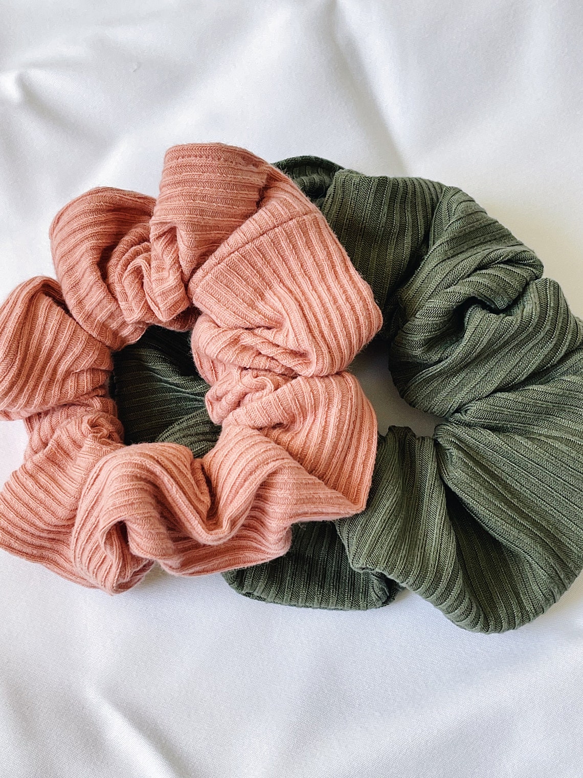 Dusty Pink, Ribbed Knit Scrunchie, VSCO Scrunchie, Soft Ribbed Knit, Scrunchy, Scrunchies
