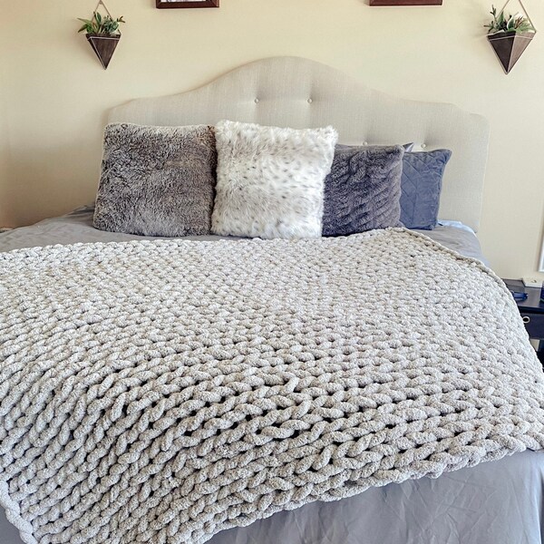 Chunky Knit Blanket Etsy Australia