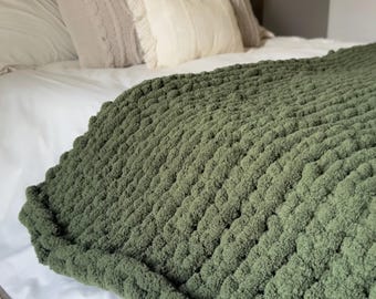 Handmade Chunky Knit Blanket  | Chunky Knit Throw | Handknit Blanket | Home Accent | Baby Blanket