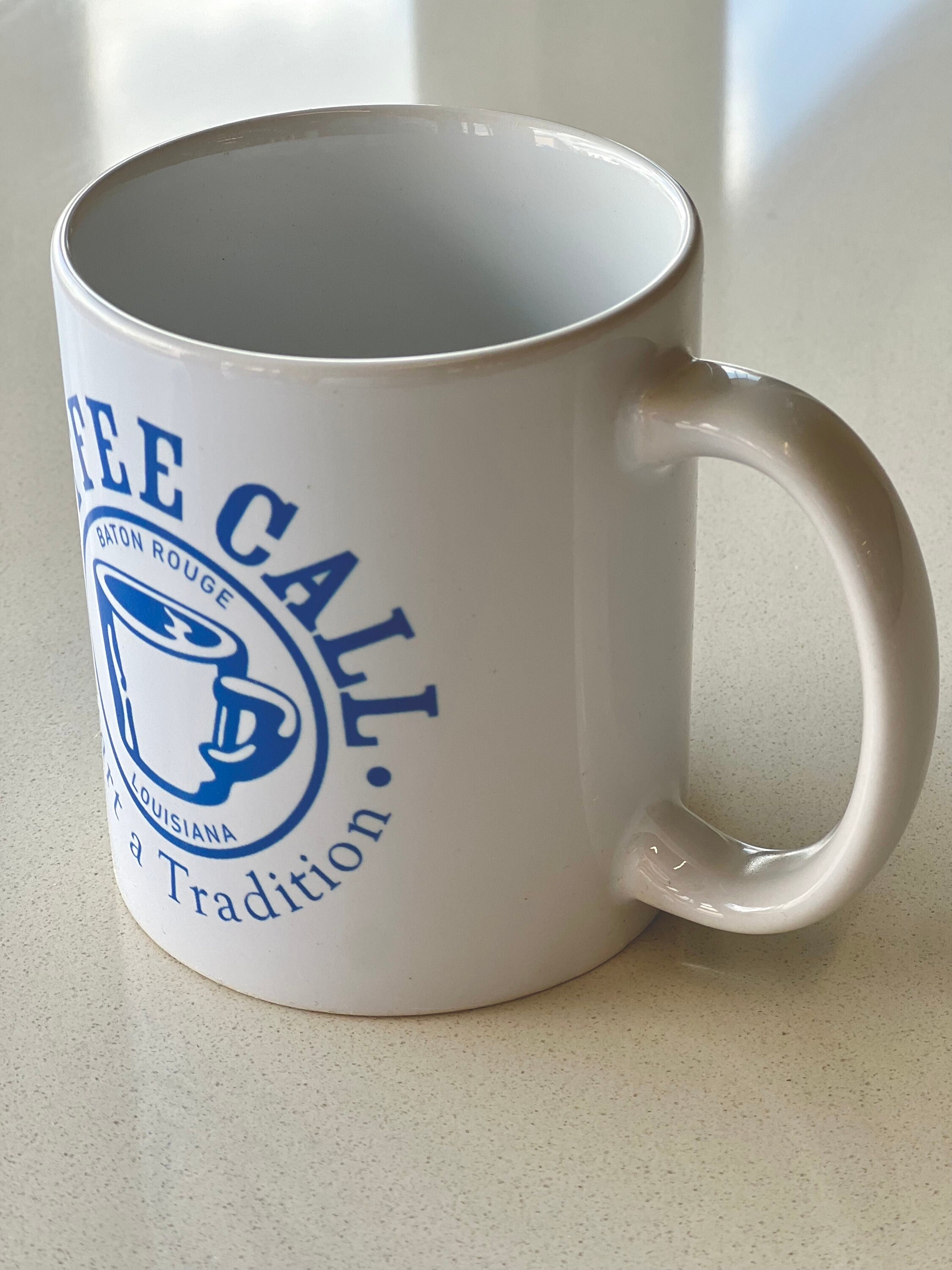 Coffee Call Logo Mug. blue on White Logo Mug - Etsy