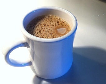 Coffee Call Mug. (Thick plain cafe mug)