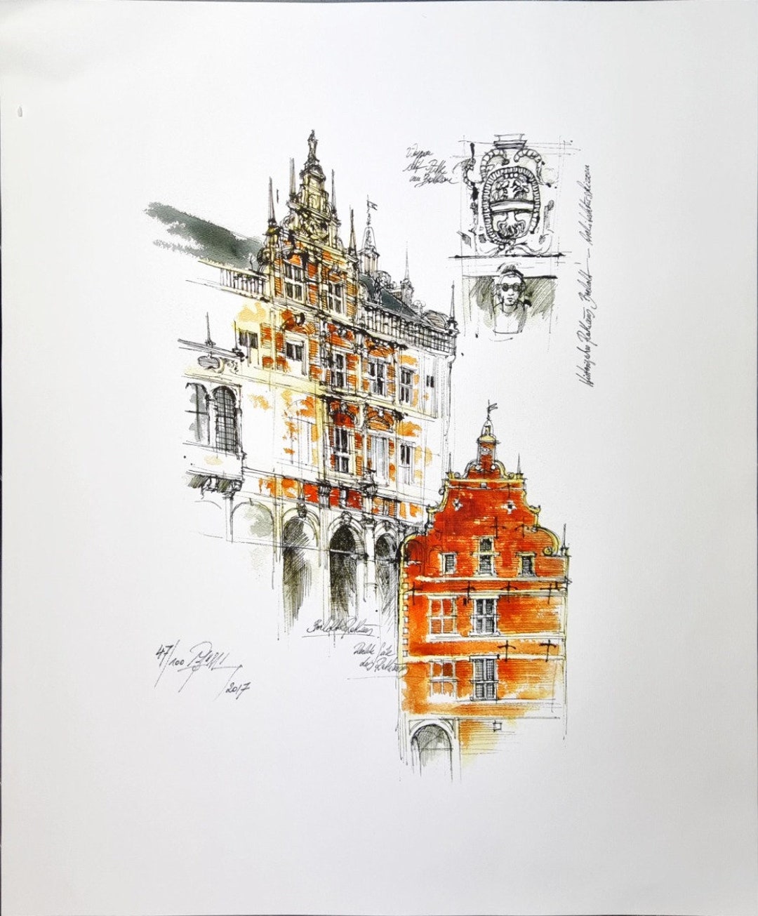 作者不明 / 判読不能 - シルクスクリーン - 直筆サイン - Etsy 日本