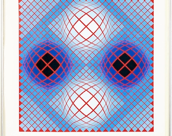 Vasarely, Victor - Assinado à mão. Litografia.