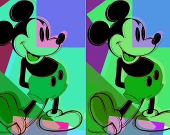 Andy Warhol - Double Mickey Mouse - Screenprint with Diamond Dust