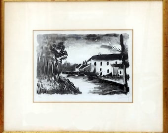 絵画 □ヴラマンク 【オートフォーリー】 リトグラフ 壺 モーリス・ド 