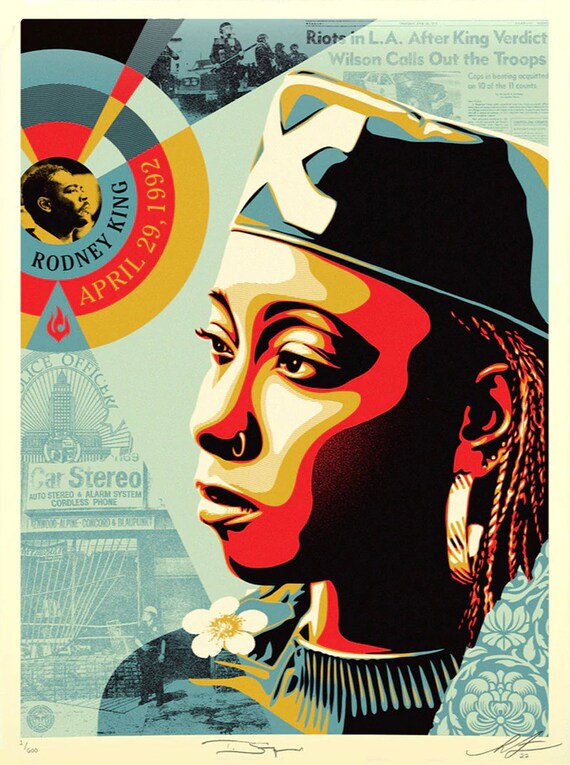 美術品・アンティーク・コレクション Shepard Fairey / OBEY シルク