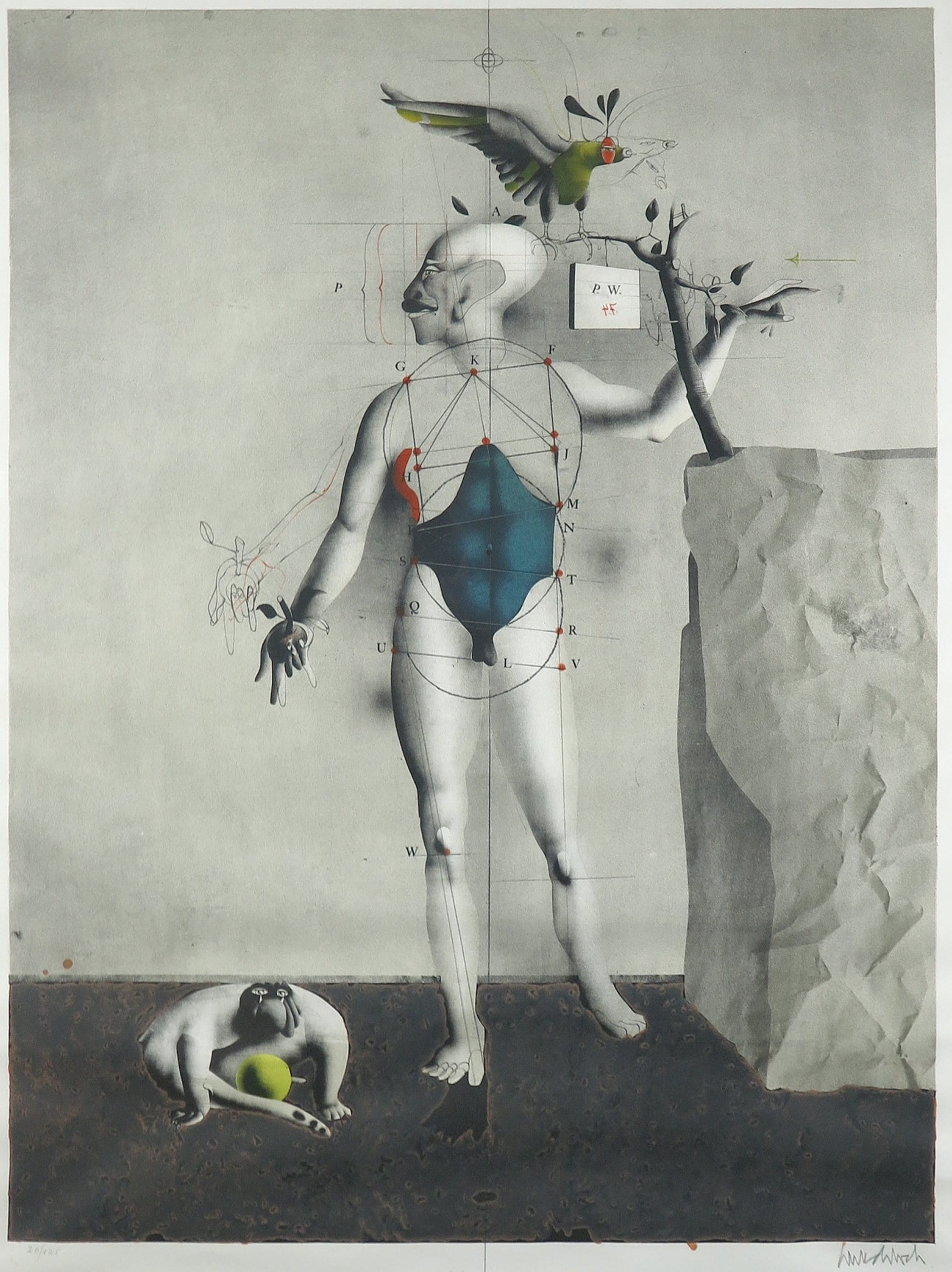 Paul Wunderlich, Untitled, Original Lithograph, 1970s for
