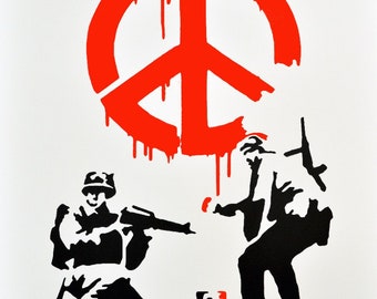 Banksy, after - Stencil / Spray.