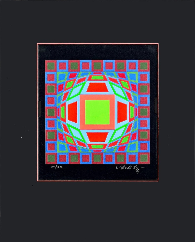 Vasarely, Victor - Firmada y numerada a mano - Litografía. imagen 1