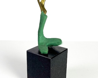 Vintage modernist Bodrul Khalique bronze painted black