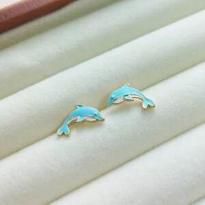 Blue Dolphin Earrings: Hypoallergenic Studs for Sensitive Ears