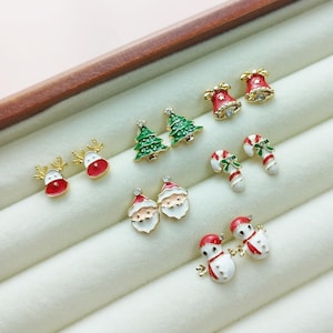 Christmas Stud Earrings: Hypoallergenic Plastic Posts, Sensitive Ears