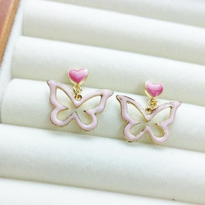 Butterfly Dangle Earrings: Hypoallergenic Plastic Posts, Sensitive Ears
