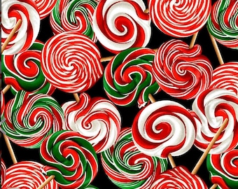 Swirl Lollipop Quilting Cotton Fabric by the Half Meter
