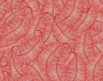 Red Sea Leaves Cotton Fabric, Riley Blake, Quilting Fabric, Half Metre