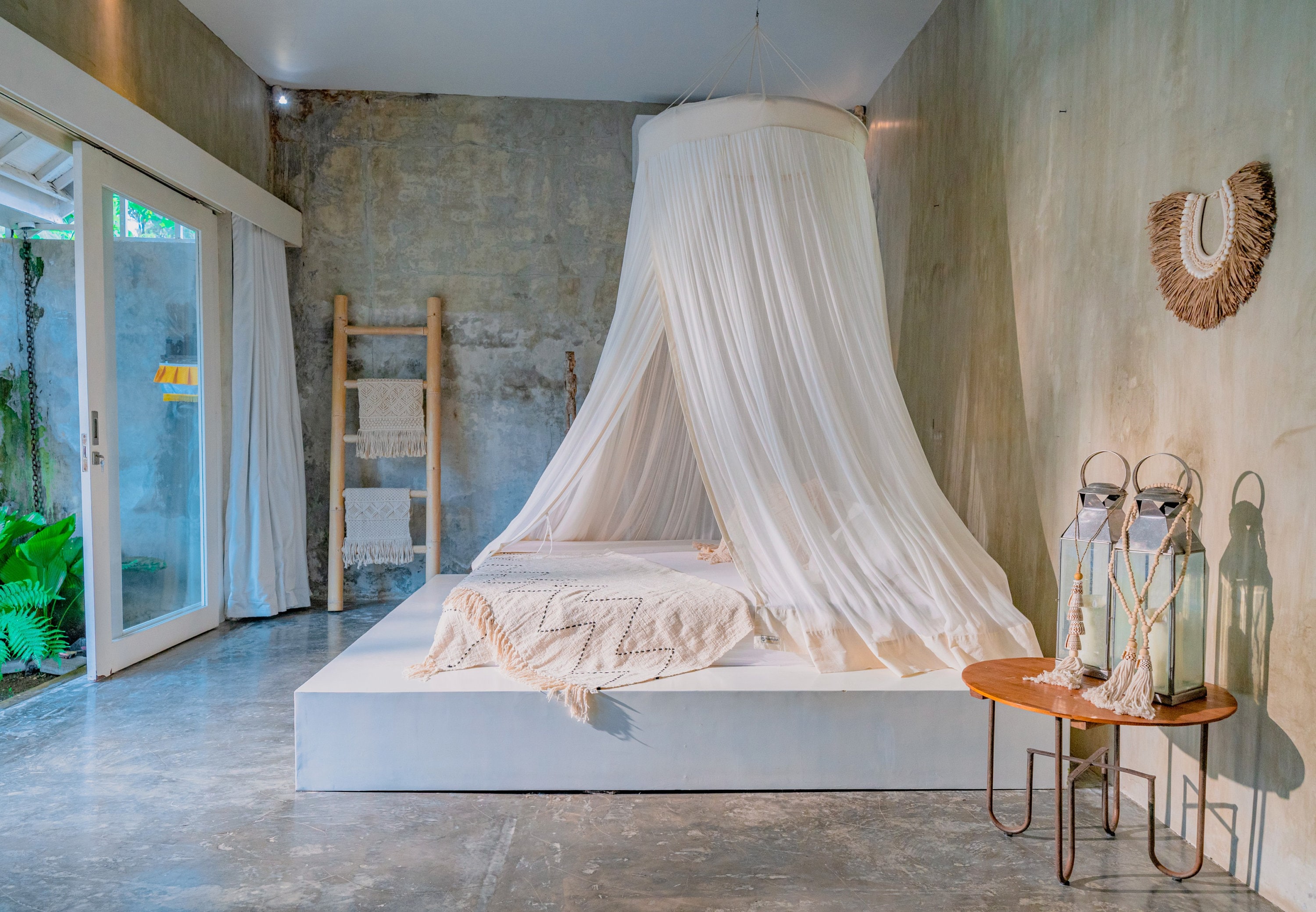 Just Relax Elegant Mosquito Net Bed Canopy Set, Beige, Queen-King