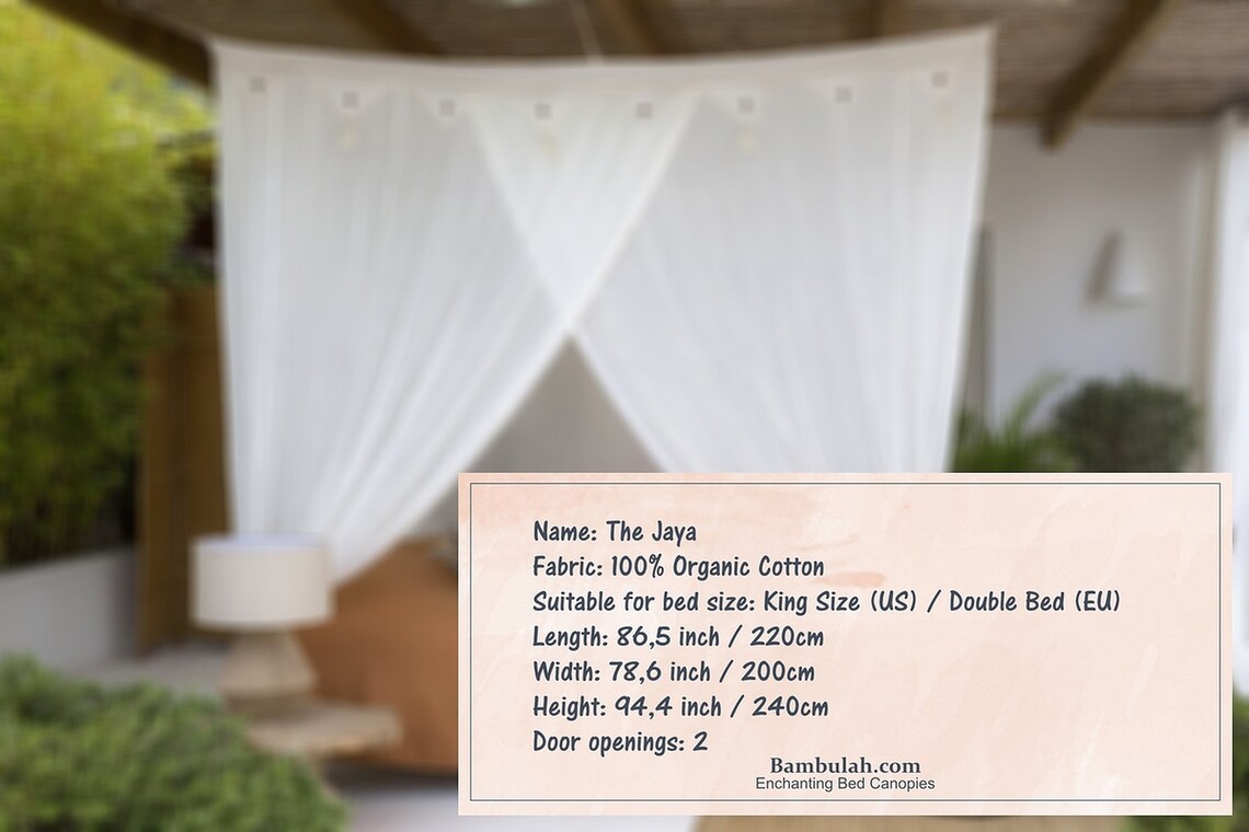 Bed Canopy Cotton for Double Bed by Bambulah® Handmade in Etsy