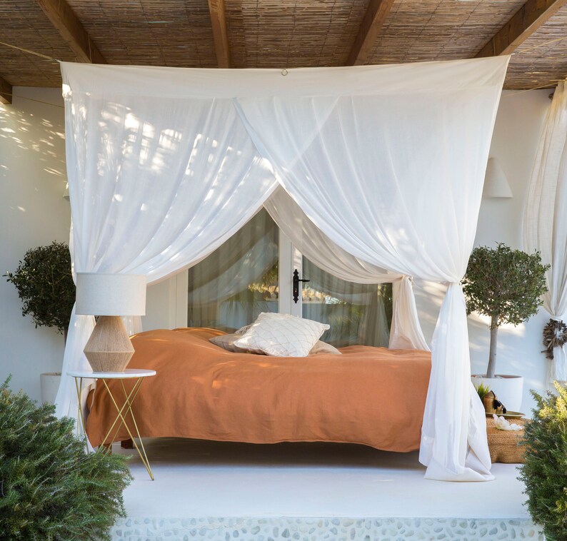 Cotton Bed Canopy Queen Size by Bambulah® 4 Door Openings Etsy