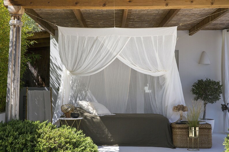 Organic Cotton Bed Canopy for Queen Size bed by Bambulah® | Hand Organic Cotton Bed Canopy for Queen Size bed by Bambulah® | Hand
