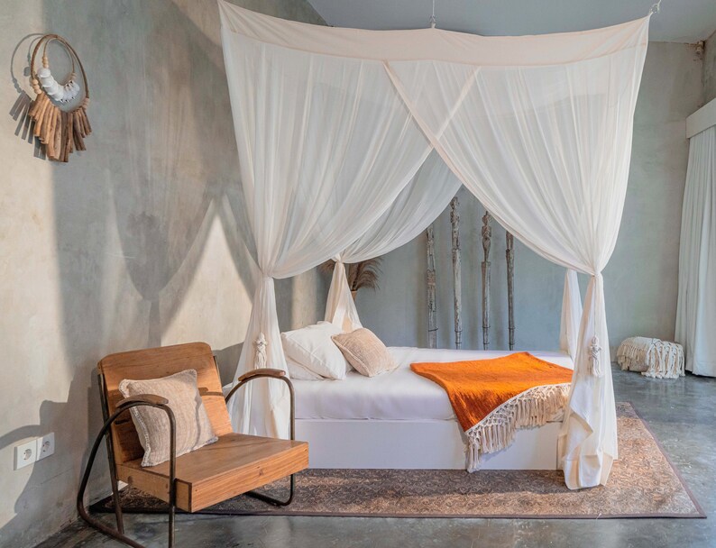 Bohemian Bed Canopy for Queen Size Bed by Bambulah® 4 Doors Etsy UK