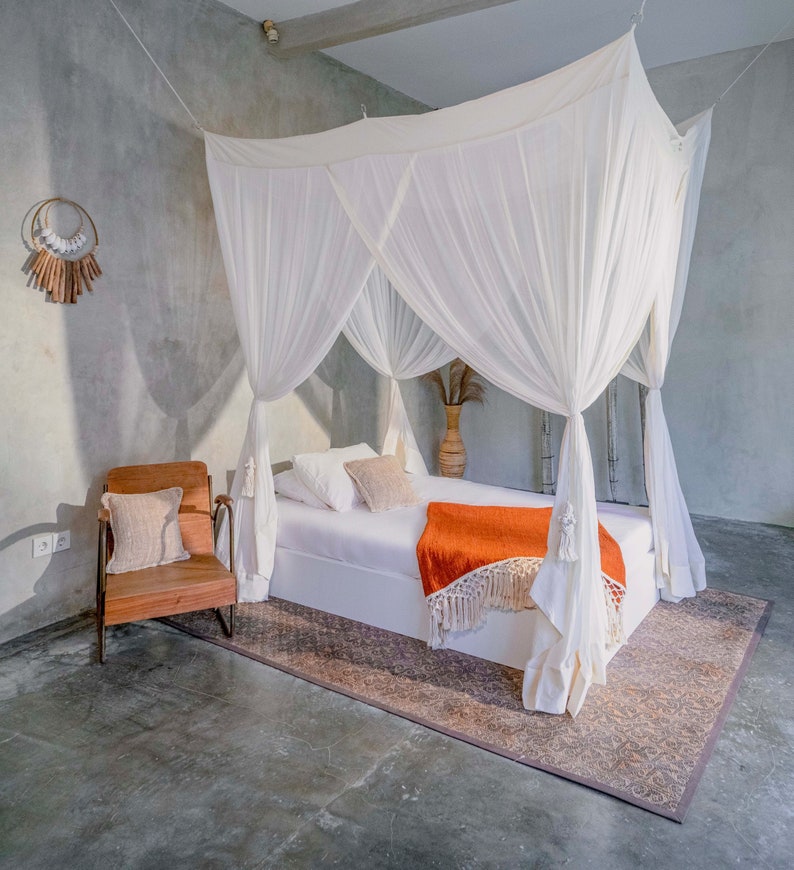 Bohemian Bed Canopy for Queen Size Bed by Bambulah® 4 Doors Etsy