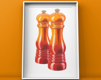Salt and Pepper Mills Limited Edition Giclée Fine Art Print