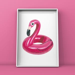 Flamingo Floaty Limitierte Auflage Giclée Fine Art Print