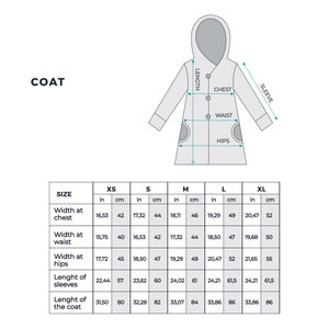 Lined Asymmetric Hooded Coat, Cozy button across jacket, Organic cotton wrap jacket image 2