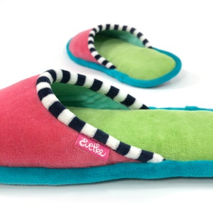 Women linen slippers, linen house shoes, red fleece home slippers, sauna slippers, warm slippers, slippers for women, home shoes