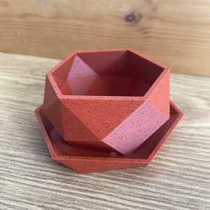 Low Poly Mini Plant Pot With Built In Drainage Tray 3D Printed Planter Succulent Plant Pot Indoor Plant Pot Home Decor image 6