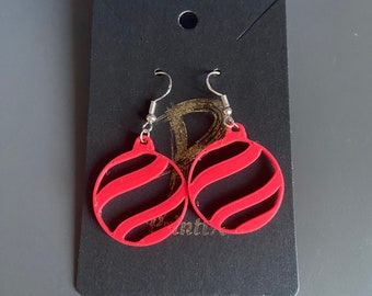 Christmas Earrings | Xmas Earrings | Jewelry | 3D Printed Earrings | Snowflake Earrings | Christmas Tree Earrings |  Bauble Earrings