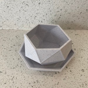 Low Poly Mini Plant Pot With Built In Drainage Tray 3D Printed Planter Succulent Plant Pot Indoor Plant Pot Home Decor image 3