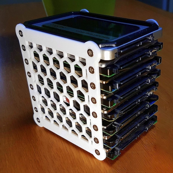 HDD/SSD 2.5 External Hard Drive Rack / Holder, Stand, Enclosure | Holds 8 HDD's | 3D Printed |