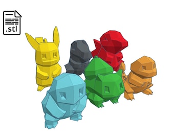 Pokemon Keychain Pack STL Files- For 3D Printing - Key Chains STL files - Digital Files