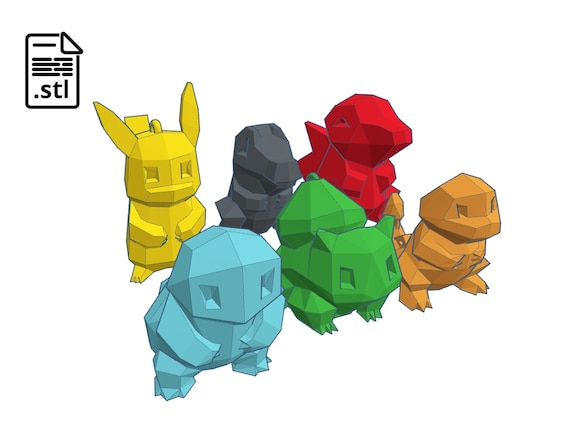 Pokemon Keychain Pack STL Files- For 3D Printing - Key Chains STL files - Digital Files