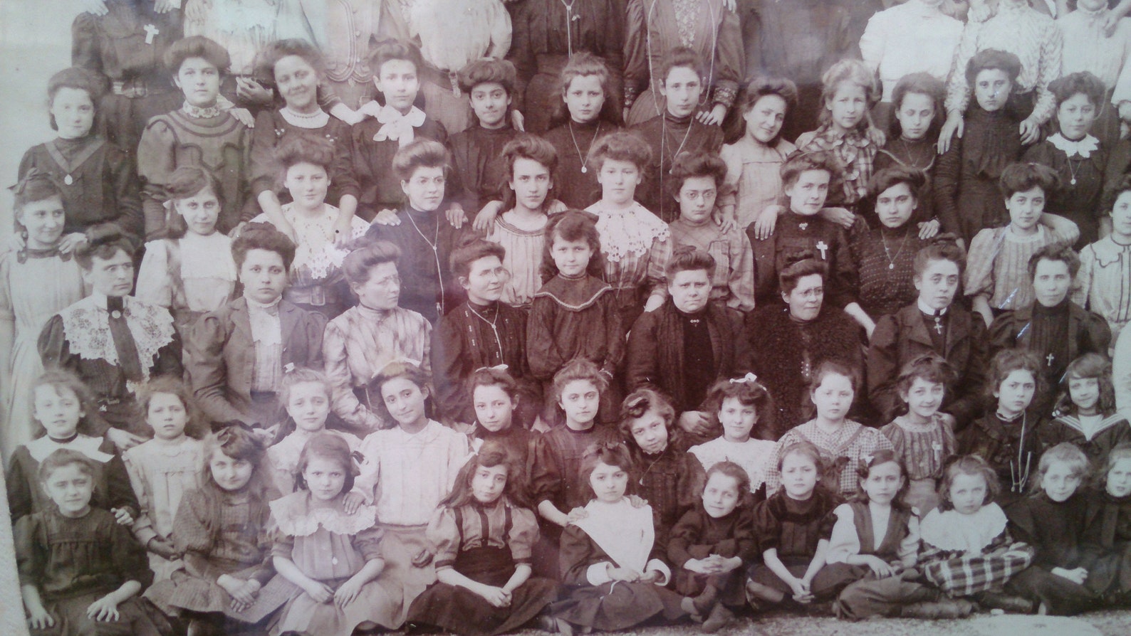Former Photo of French Boarding School, in Lyon 1908 Antique French