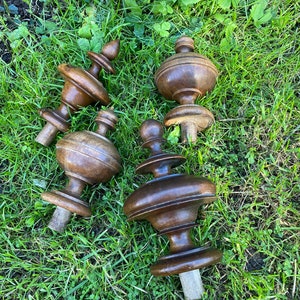 Old wooden spinning tops